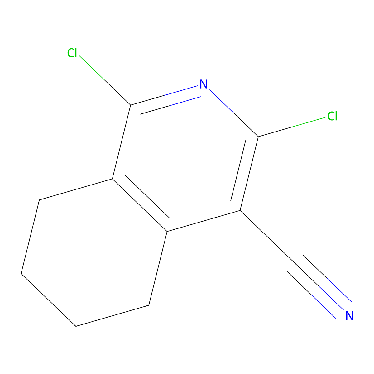 1,3-Dichloro-5,6,7,8-tetrahydroisoquinoline-4-carbonitrile molecular structure, CAS 4695-92-5