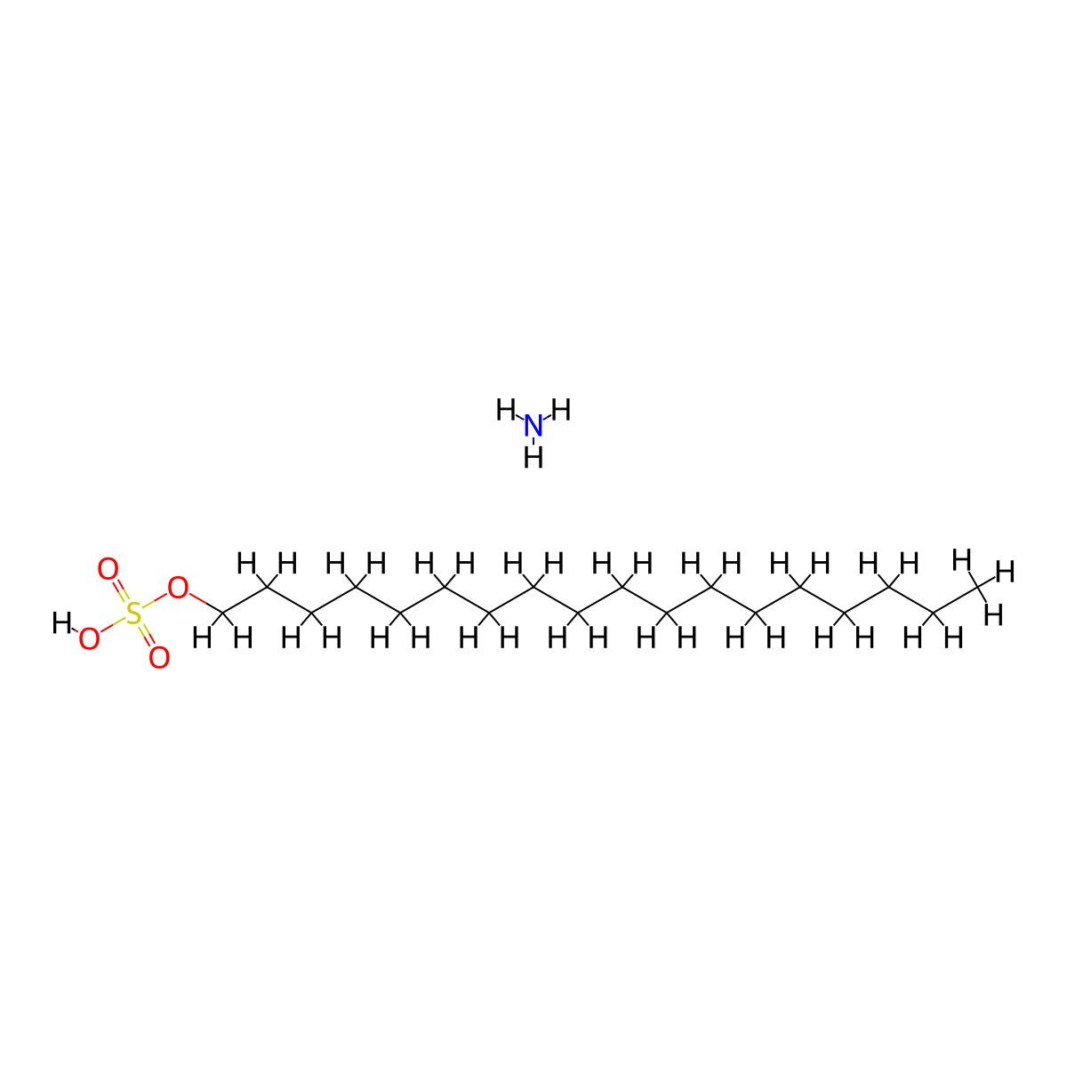 Sulfuric acid, monooctadecyl ester, ammonium salt (1:1) molecular structure, CAS 4696-46-2