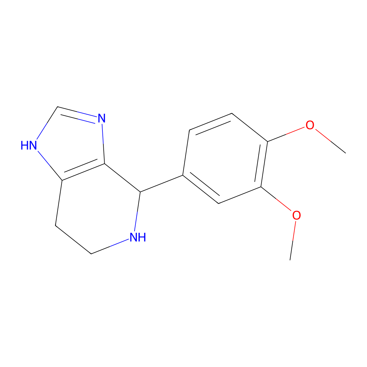 4-(3,4-dimethoxyphenyl)-4,5,6,7-tetrahydro-3H-imidazo[4,5-c]pyridine molecular structure, CAS 46964-25-4