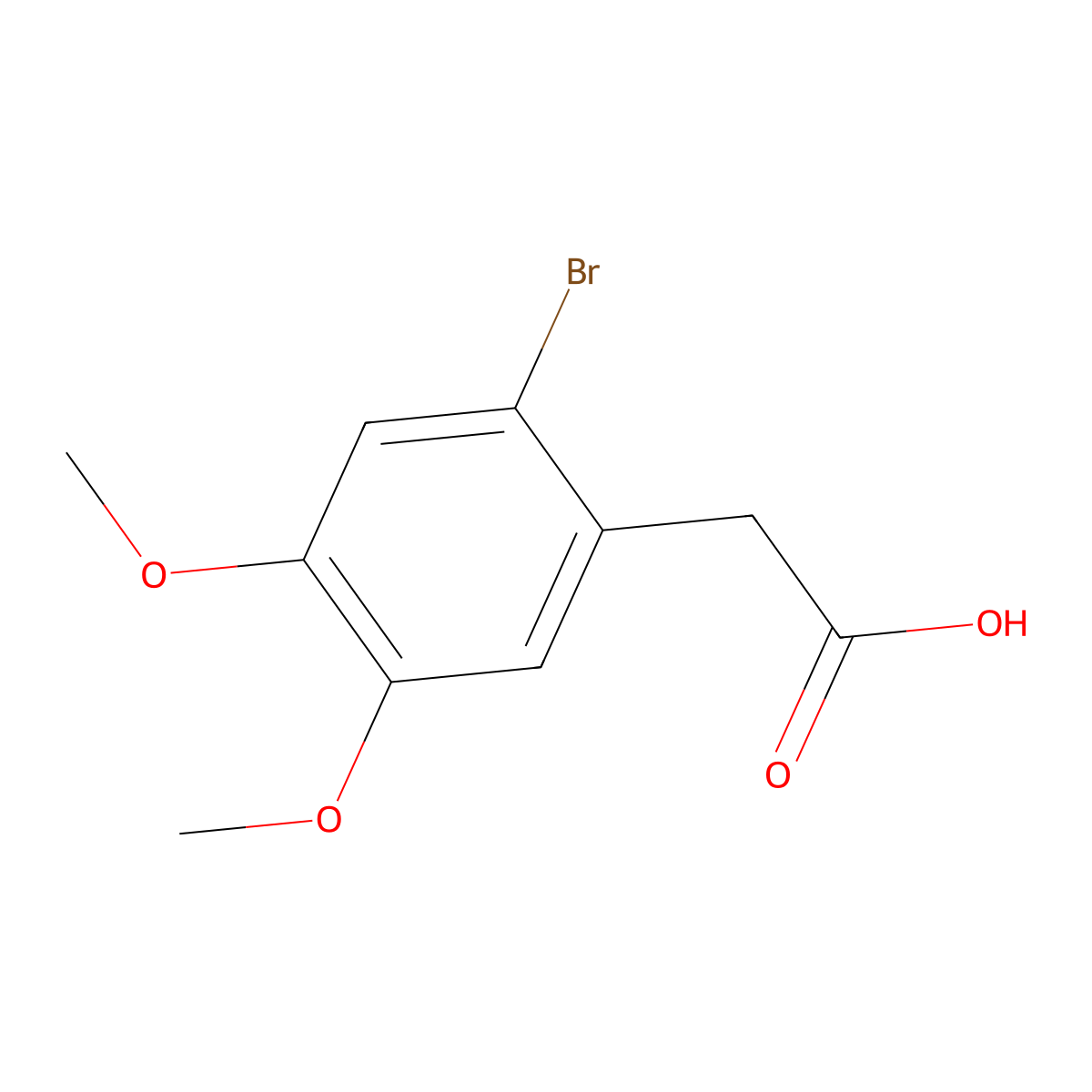 2-Bromo-4,5-dimethoxyphenylacetic acid molecular structure, CAS 4697-62-5