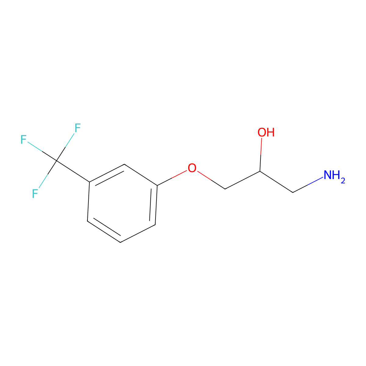 1-Amino-3-[3-(trifluoromethyl)phenoxy]propan-2-ol molecular structure, CAS 4698-90-2
