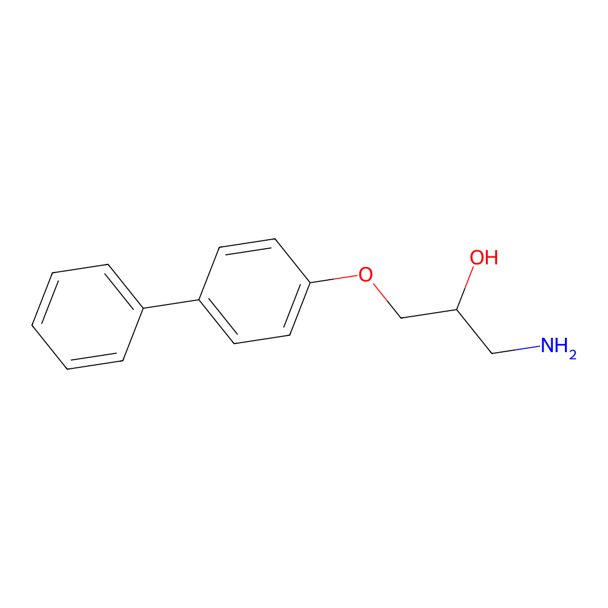 1-Amino-3-(biphenyl-4-yloxy)propan-2-ol molecular structure, CAS 4698-91-3