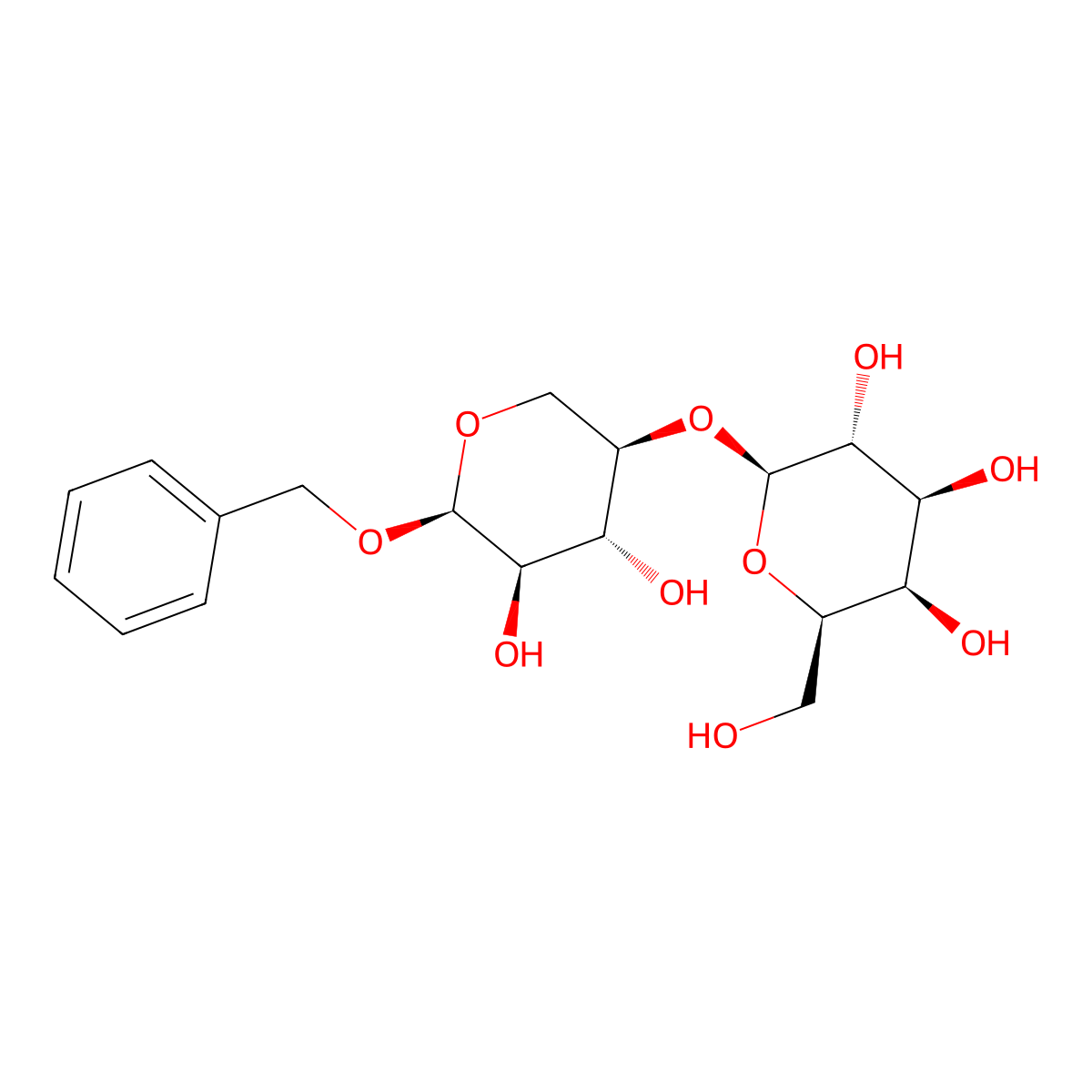 Benzyl 4-O-(b-D-galactopyranosyl)-b-D-xylopyranoside molecular structure, CAS 469860-87-5