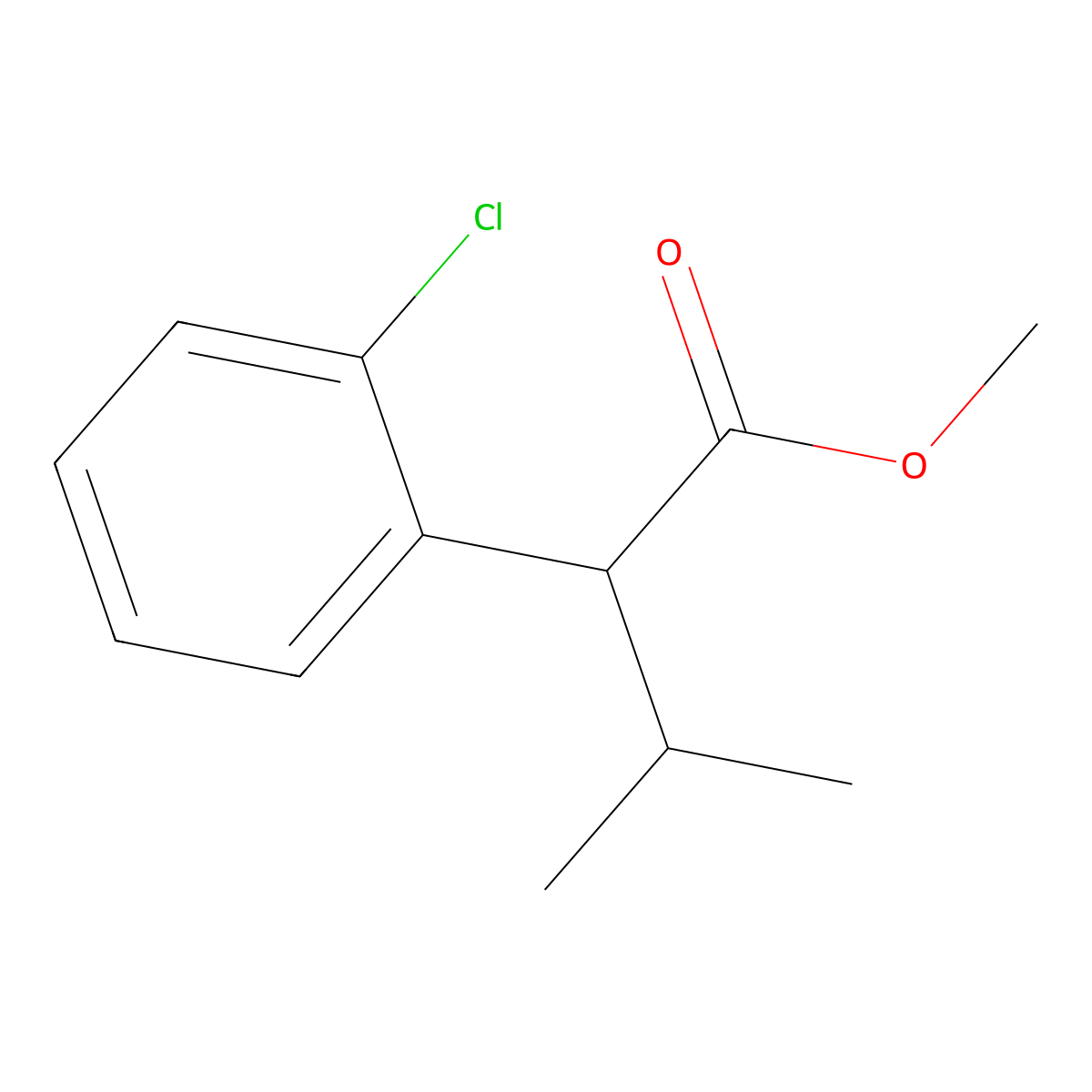 Methyl 2-(2-chlorophenyl)-3-methylbutanoate molecular structure, CAS 469865-70-1