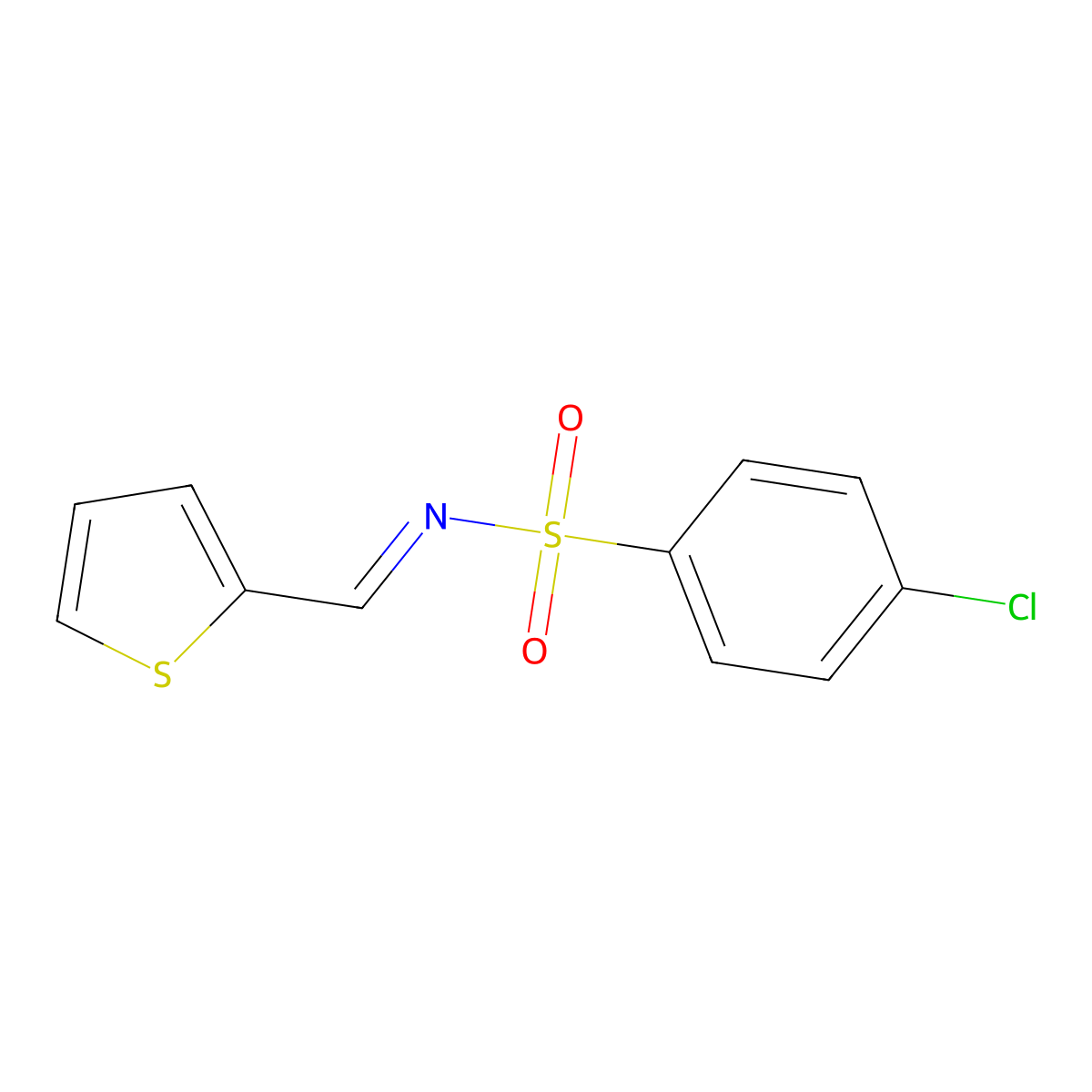 4-chloro-N-(thiophen-2-ylmethylidene)benzenesulfonamide molecular structure, CAS 469876-49-1