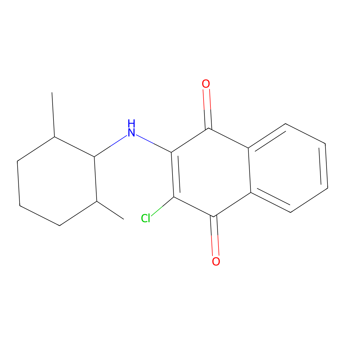 2-Chloro-3-[(2,6-dimethylcyclohexyl)amino]naphthalene-1,4-dione molecular structure, CAS 469888-42-4