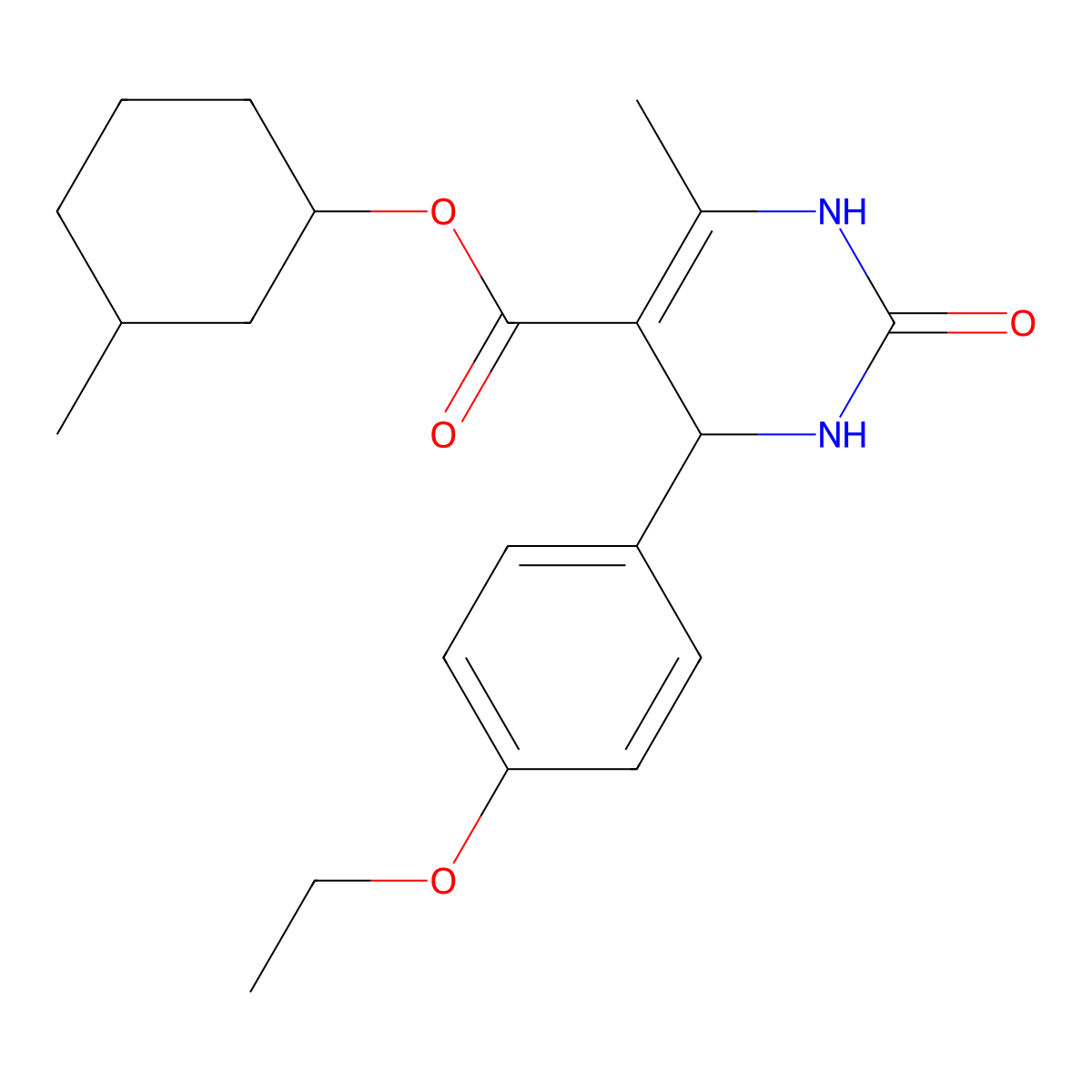 3-Methylcyclohexyl 4-(4-ethoxyphenyl)-6-methyl-2-oxo-1,2,3,4-tetrahydropyrimidine-5-carboxylate molecular structure, CAS 469889-40-5