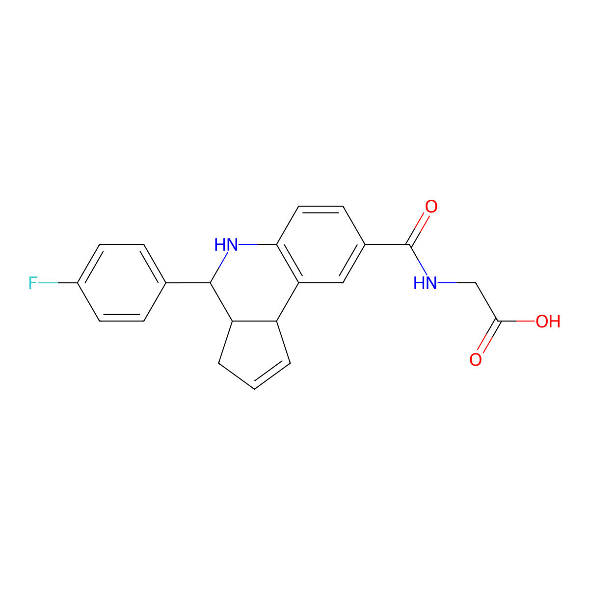 ({[4-(4-fluorophenyl)-3a,4,5,9b-tetrahydro-3H-cyclopenta[c]quinolin-8-yl]carbonyl}amino)acetic acid molecular structure, CAS 469889-89-2
