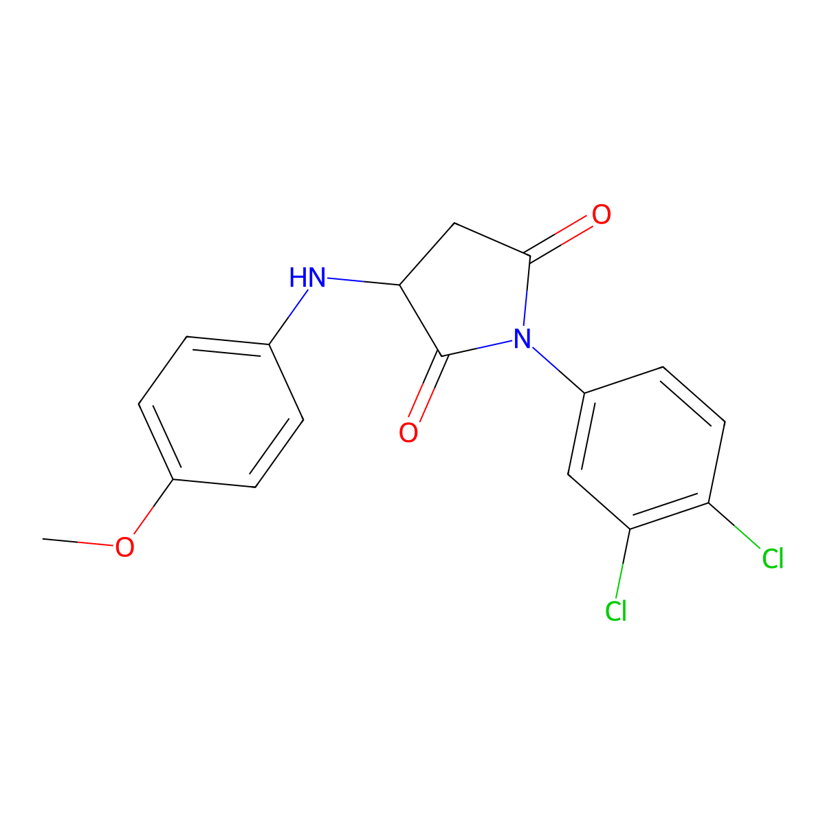 1-(3,4-Dichlorophenyl)-3-[(4-methoxyphenyl)amino]pyrrolidine-2,5-dione molecular structure, CAS 469889-96-1