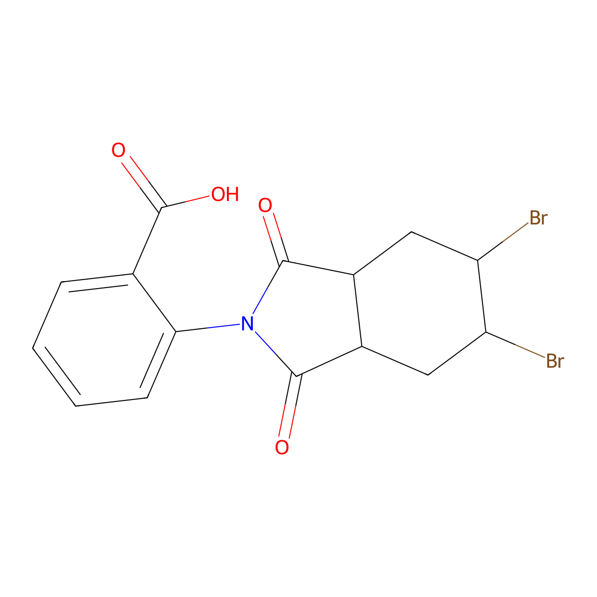 2-(5,6-dibromo-1,3-dioxooctahydro-2H-isoindol-2-yl)benzoic acid molecular structure, CAS 469890-23-1
