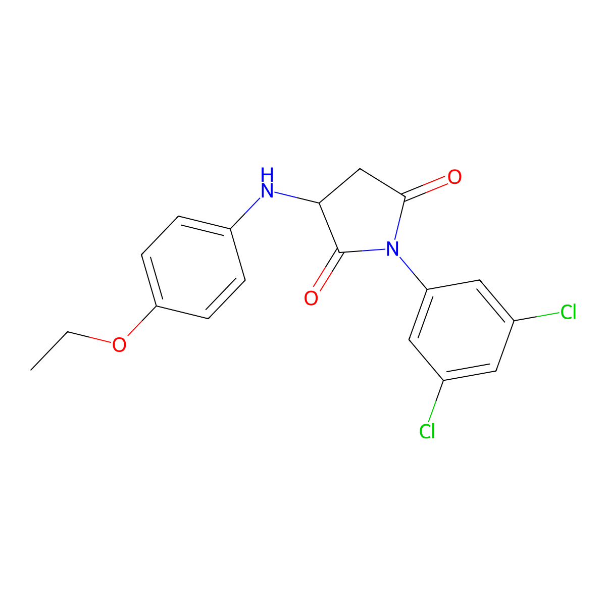 1-(3,5-Dichlorophenyl)-3-(4-ethoxyanilino)pyrrolidine-2,5-dione molecular structure, CAS 469890-63-9