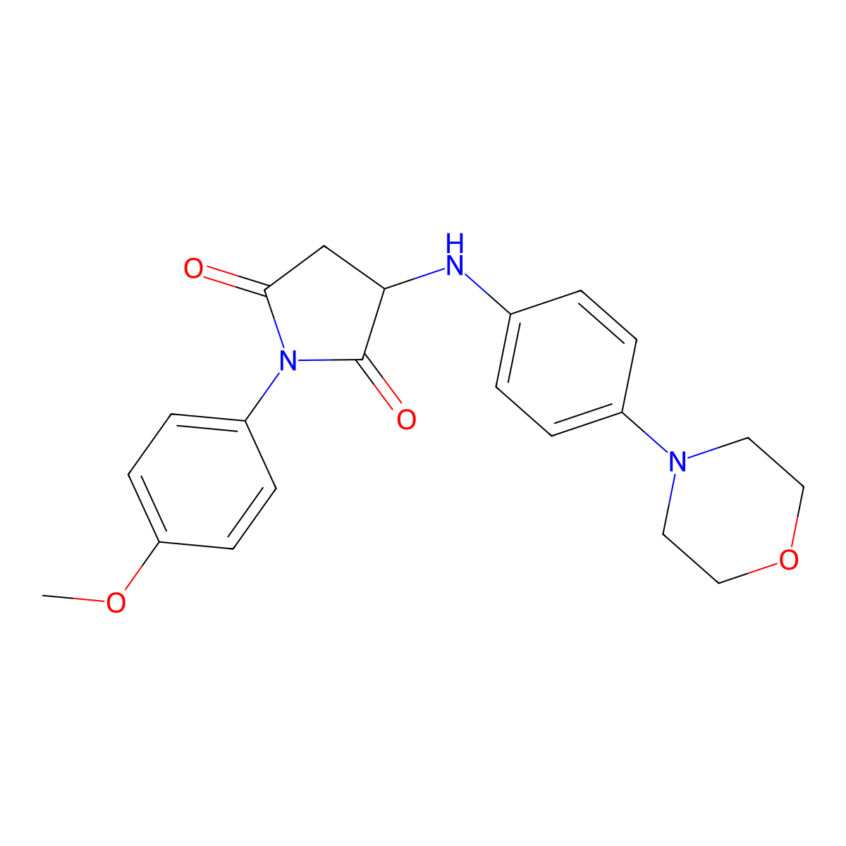1-(4-Methoxyphenyl)-3-{[4-(morpholin-4-yl)phenyl]amino}pyrrolidine-2,5-dione molecular structure, CAS 469890-91-3