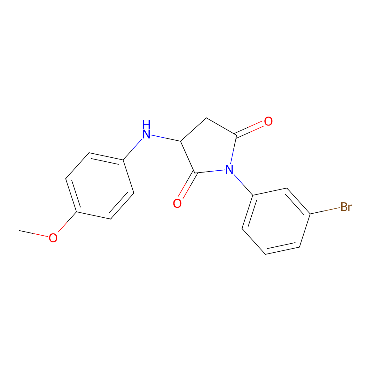 1-(3-Bromophenyl)-3-(4-methoxyanilino)pyrrolidine-2,5-dione molecular structure, CAS 469891-46-1