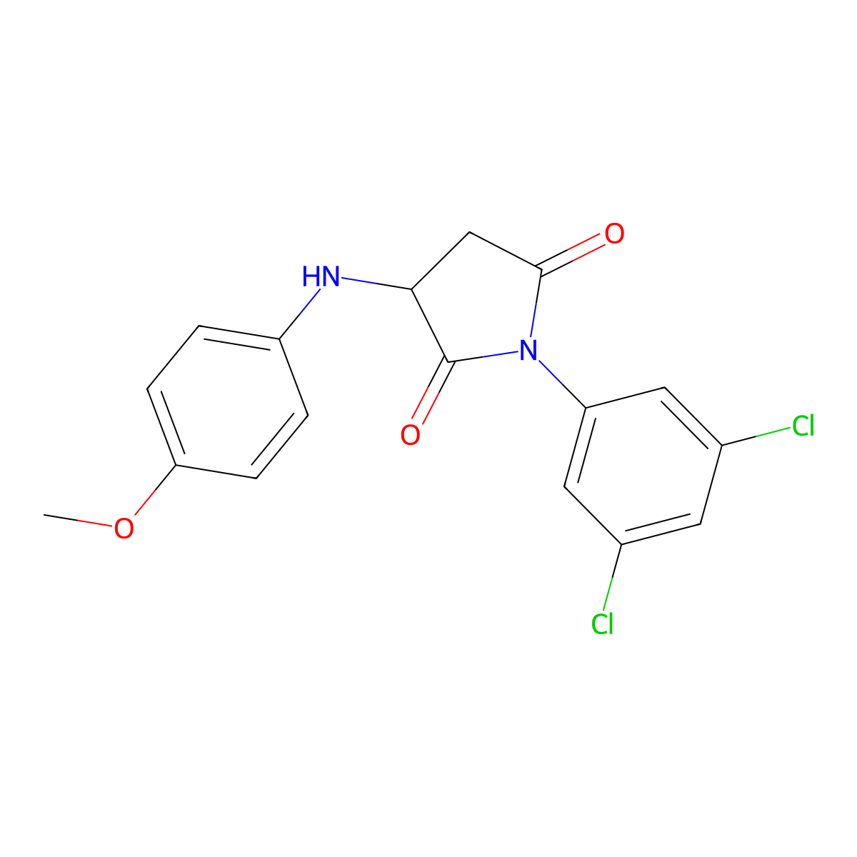 1-(3,5-Dichlorophenyl)-3-(4-methoxyanilino)pyrrolidine-2,5-dione molecular structure, CAS 469891-47-2