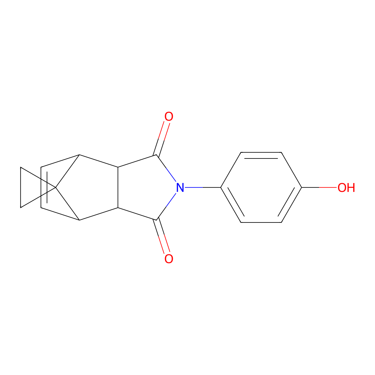 2-(4-hydroxyphenyl)-3a,4,7,7a-tetrahydro-1H-spiro[2-aza-4,7-methanoisoindole-8,1'-cyclopropane]-1,3(2H)-dione molecular structure, CAS 469892-57-7