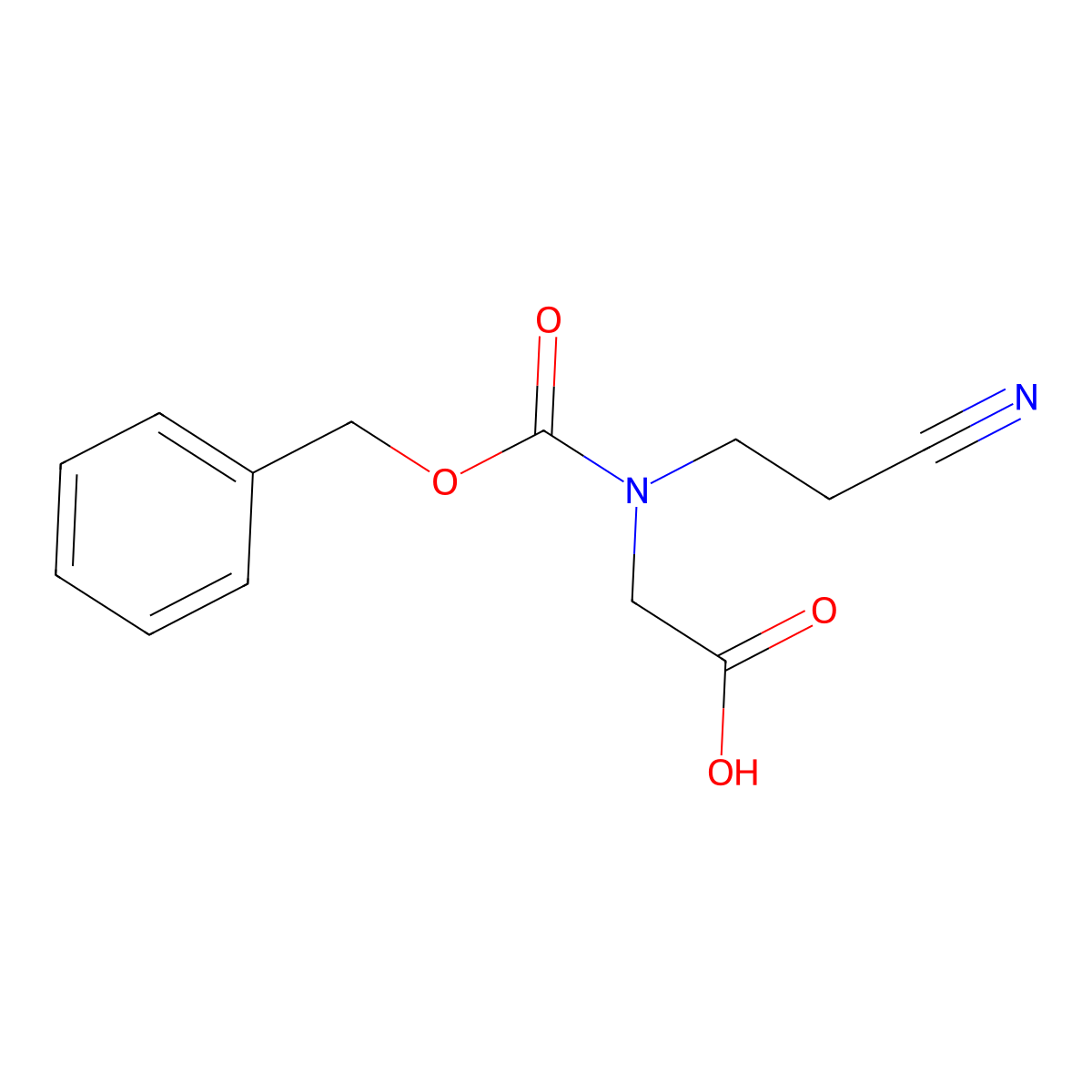 2-{[(Benzyloxy)carbonyl](2-cyanoethyl)amino}acetic acid molecular structure, CAS 46996-46-7
