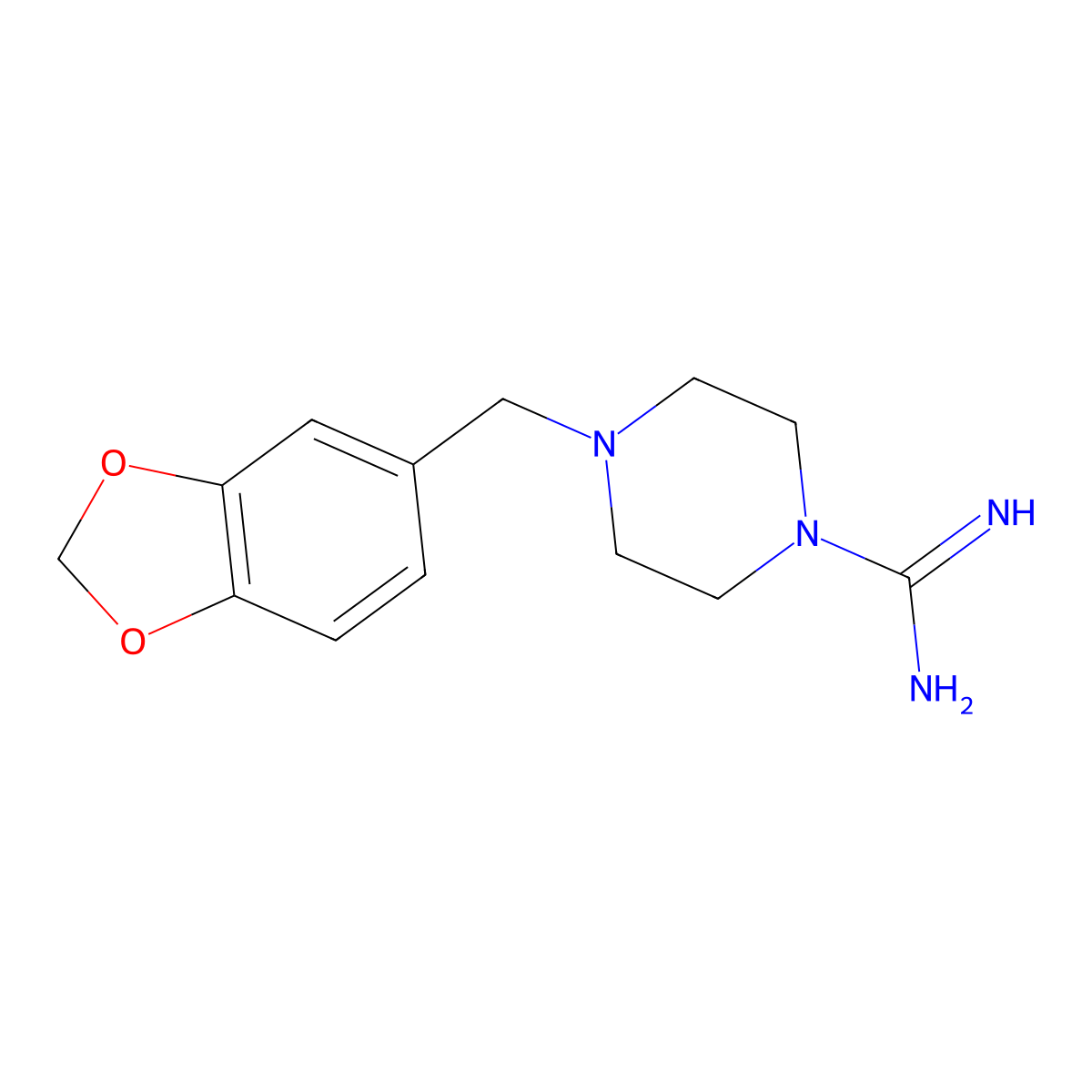 4-(1,3-Benzodioxol-5-ylmethyl)piperazine-1-carboximidamide molecular structure, CAS 46998-31-6