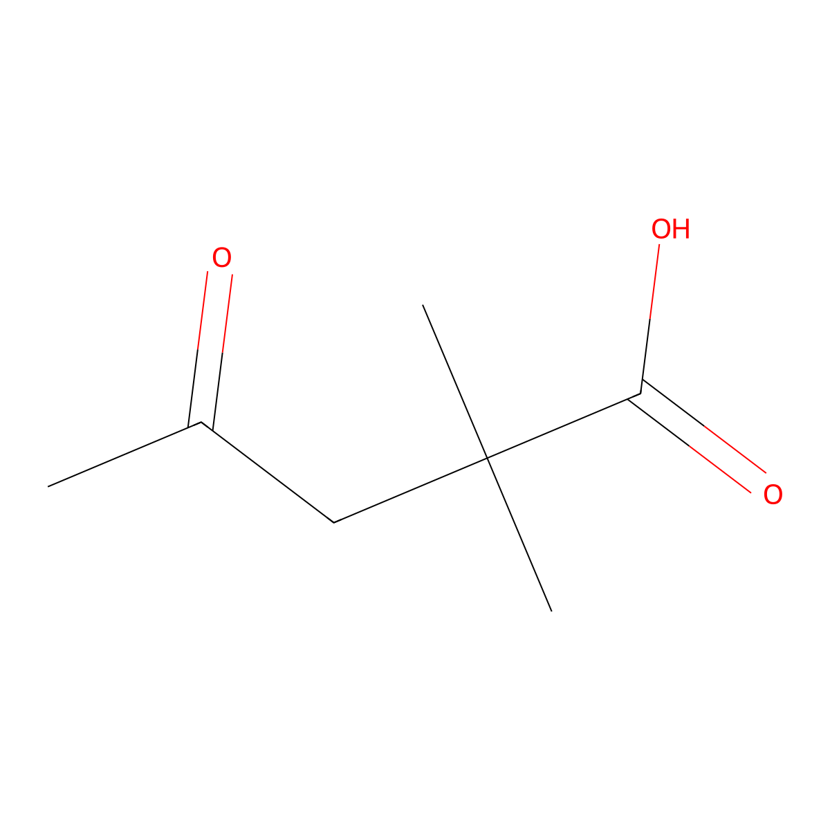 2,2-Dimethyl-4-oxopentanoic acid molecular structure, CAS 470-49-5