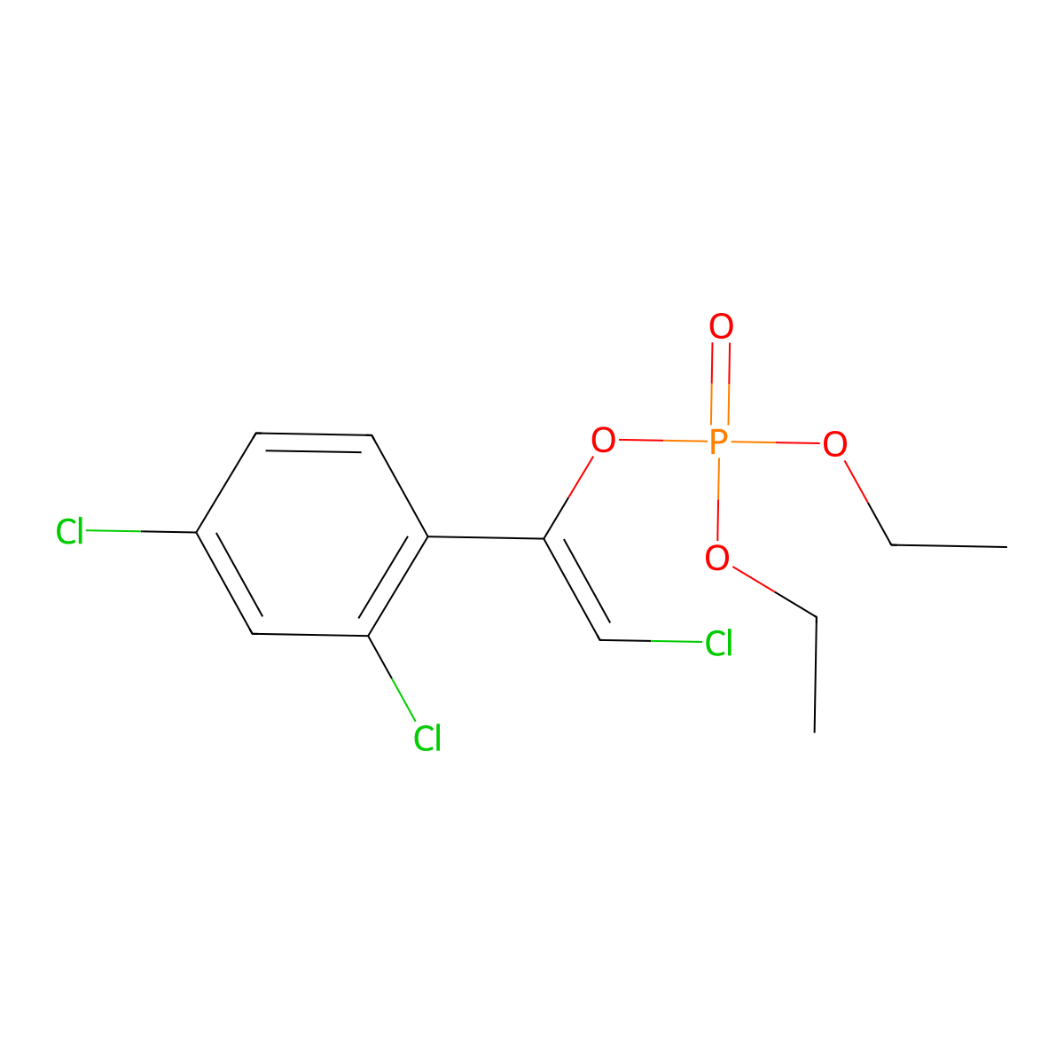 Chlorfenvinphos molecular structure, CAS 470-90-6