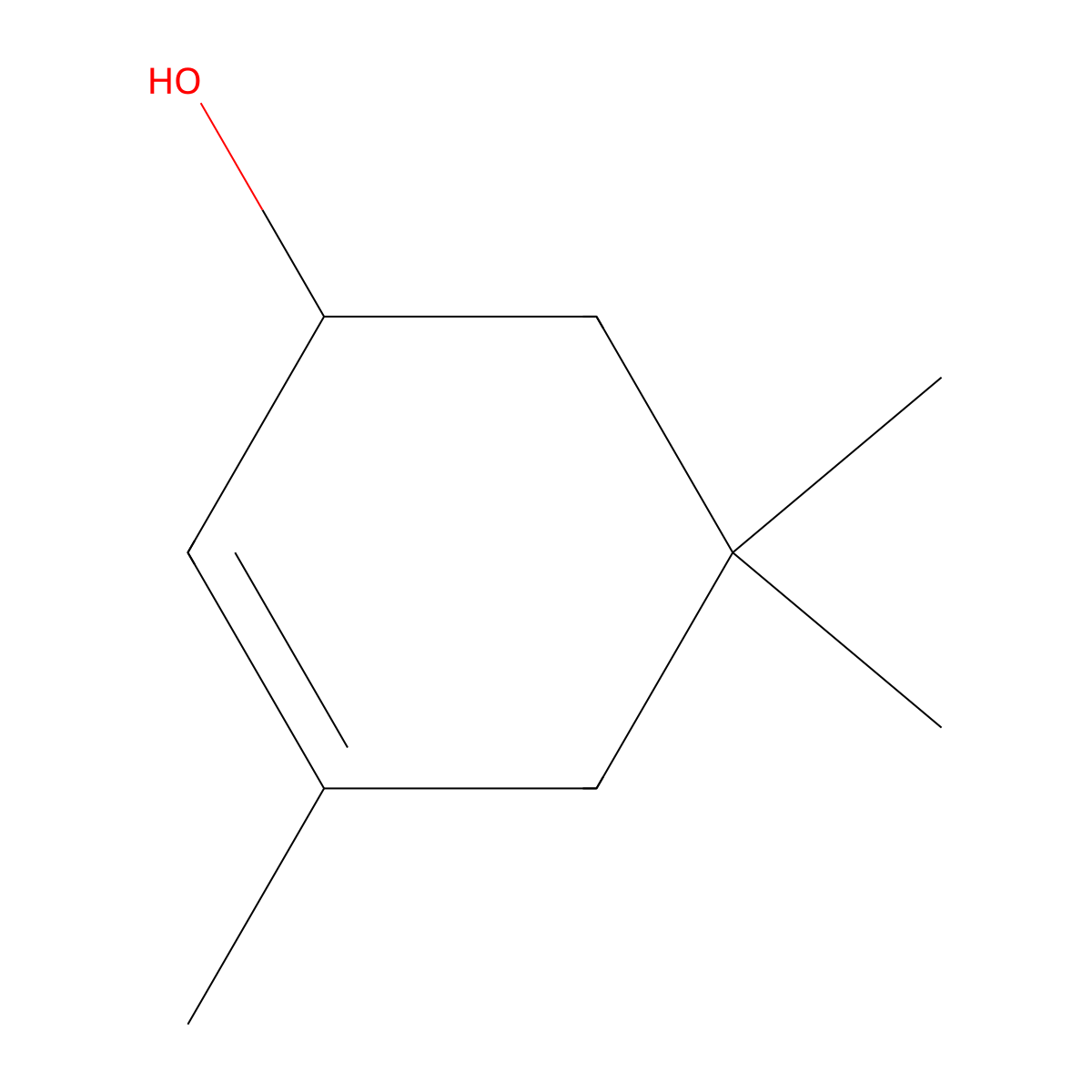 Isophorol molecular structure, CAS 470-99-5