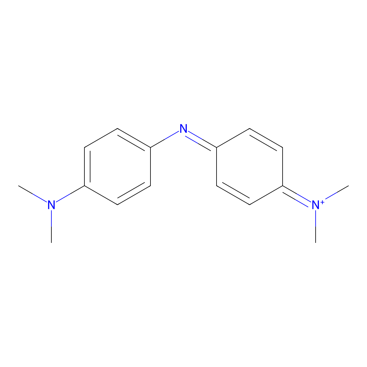 N-(4-((4-(dimethylamino)phenyl)imino)cyclohexa-2,5-dien-1-ylidene)-N-methylmethanaminium molecular structure, CAS 47005-16-3