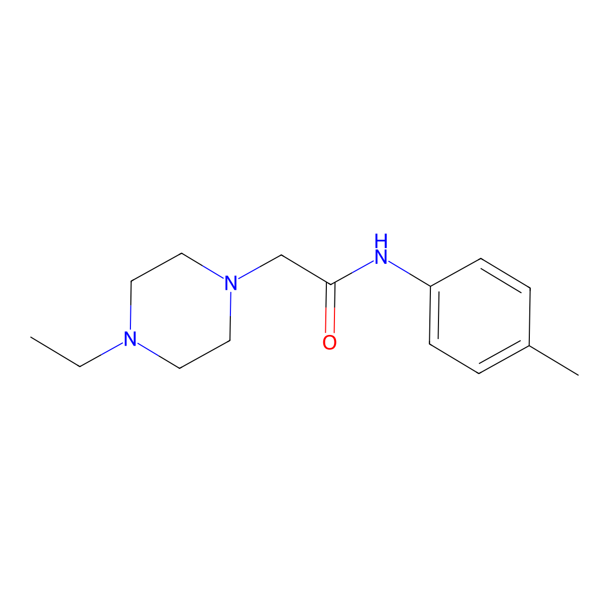 2-(4-ethylpiperazin-1-yl)-N-(4-methylphenyl)acetamide molecular structure, CAS 47018-93-9