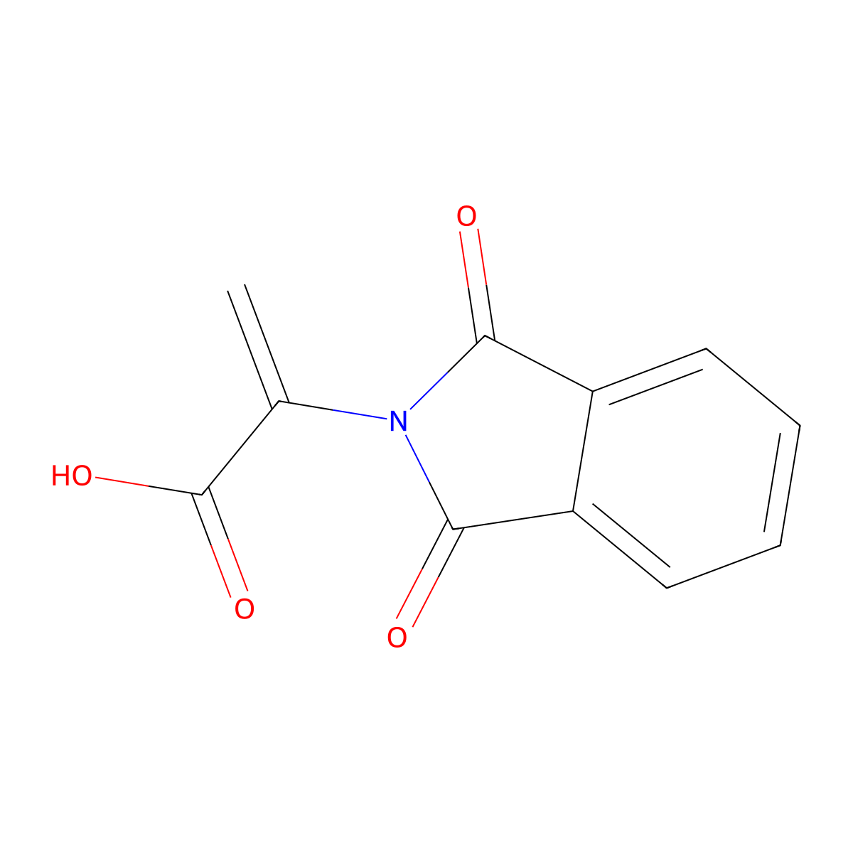 1,3-Dihydro-alpha-methylene-1,3-dioxo-2H-isoindole-2-acetic acid molecular structure, CAS 4702-17-4