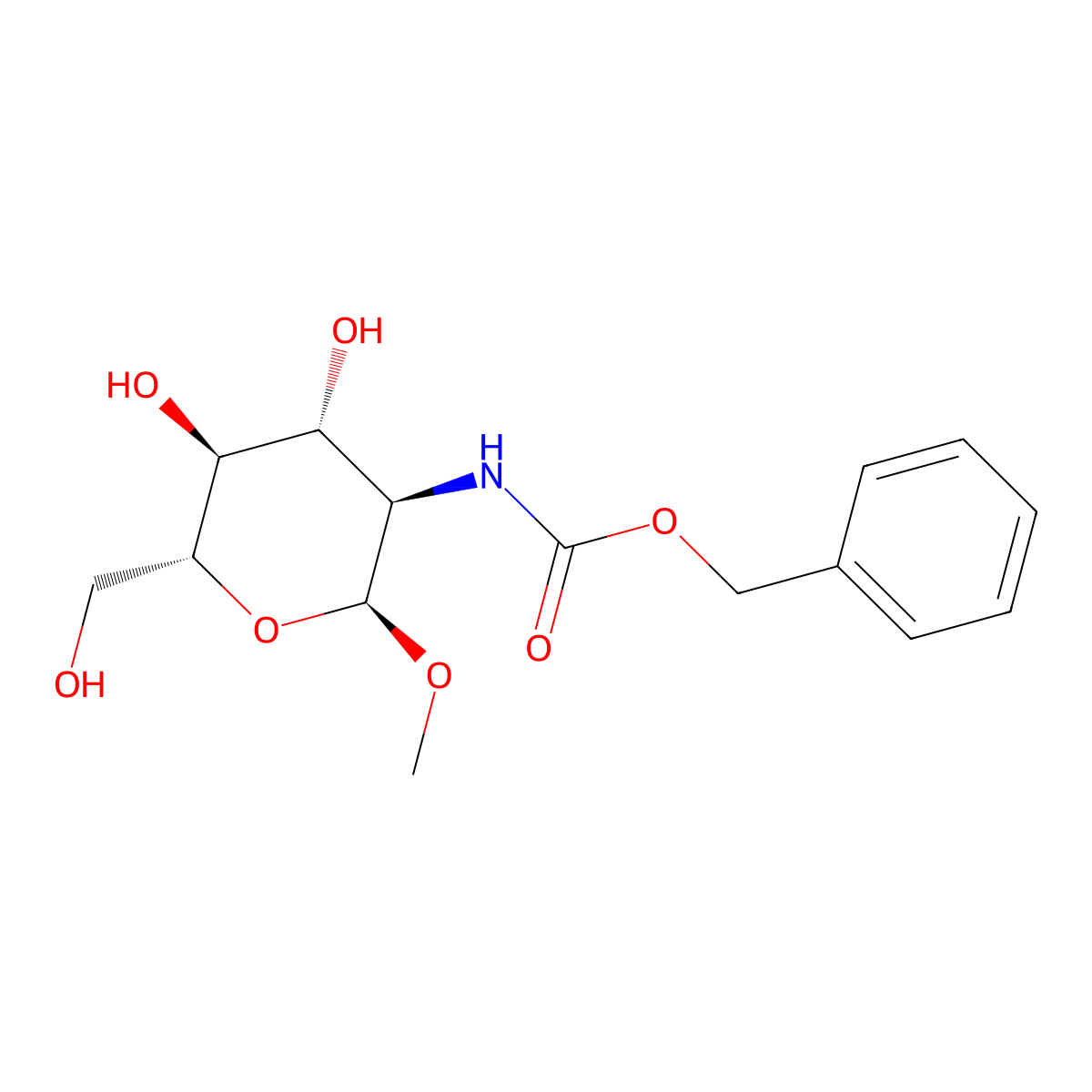 Benzyl N-[(2S,3R,4R,5S,6R)-4,5-dihydroxy-6-(hydroxymethyl)-2-methoxyoxan-3-yl]carbamate molecular structure, CAS 4704-15-8