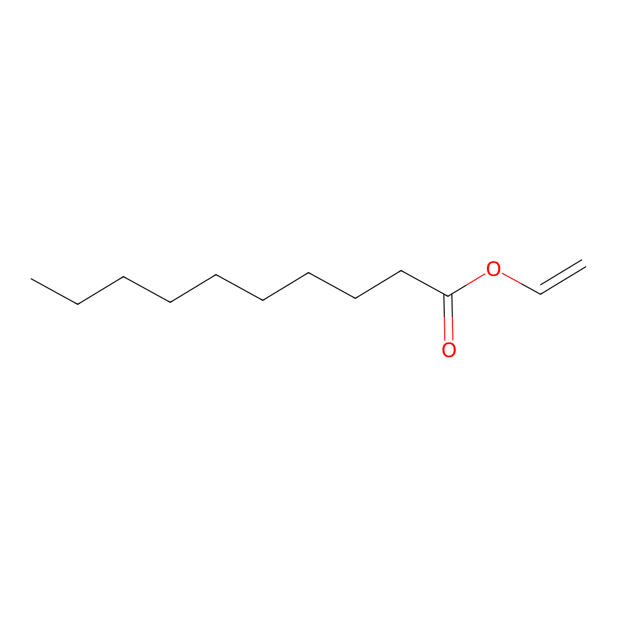 Vinyl decanoate molecular structure, CAS 4704-31-8