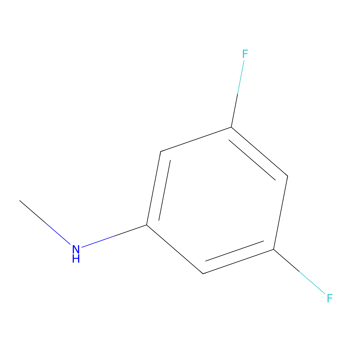 3,5-difluoro-N-methylaniline molecular structure, CAS 470458-51-6