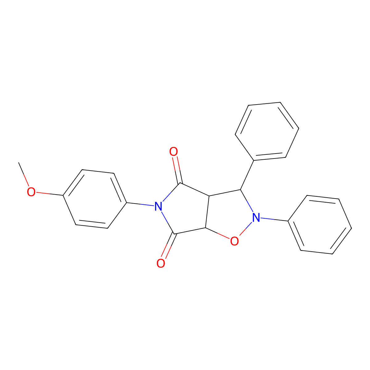 5-(4-methoxyphenyl)-2,3-diphenyl-hexahydro-2H-pyrrolo[3,4-d][1,2]oxazole-4,6-dione molecular structure, CAS 470469-26-2