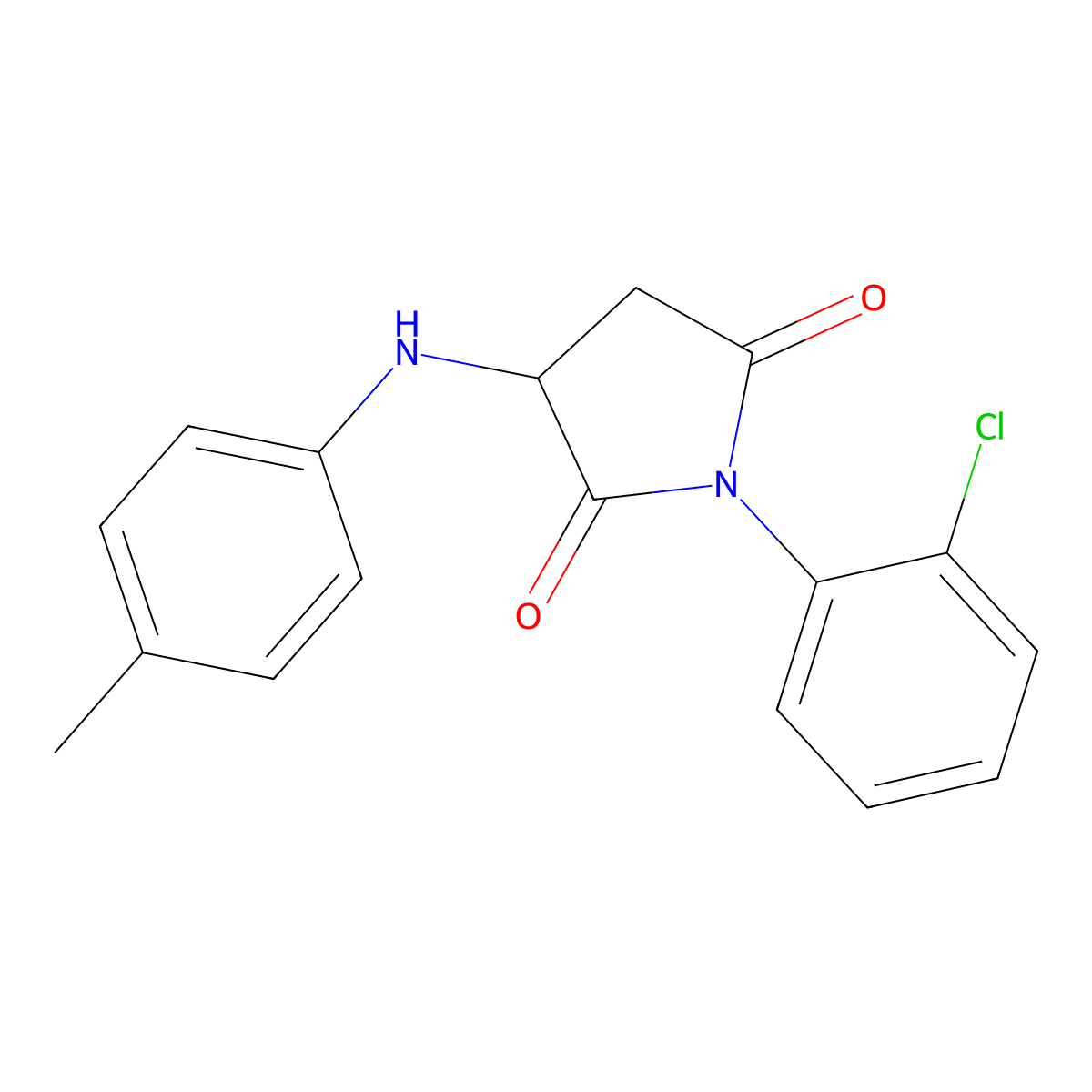 1-(2-Chlorophenyl)-3-[(4-methylphenyl)amino]pyrrolidine-2,5-dione molecular structure, CAS 470469-32-0