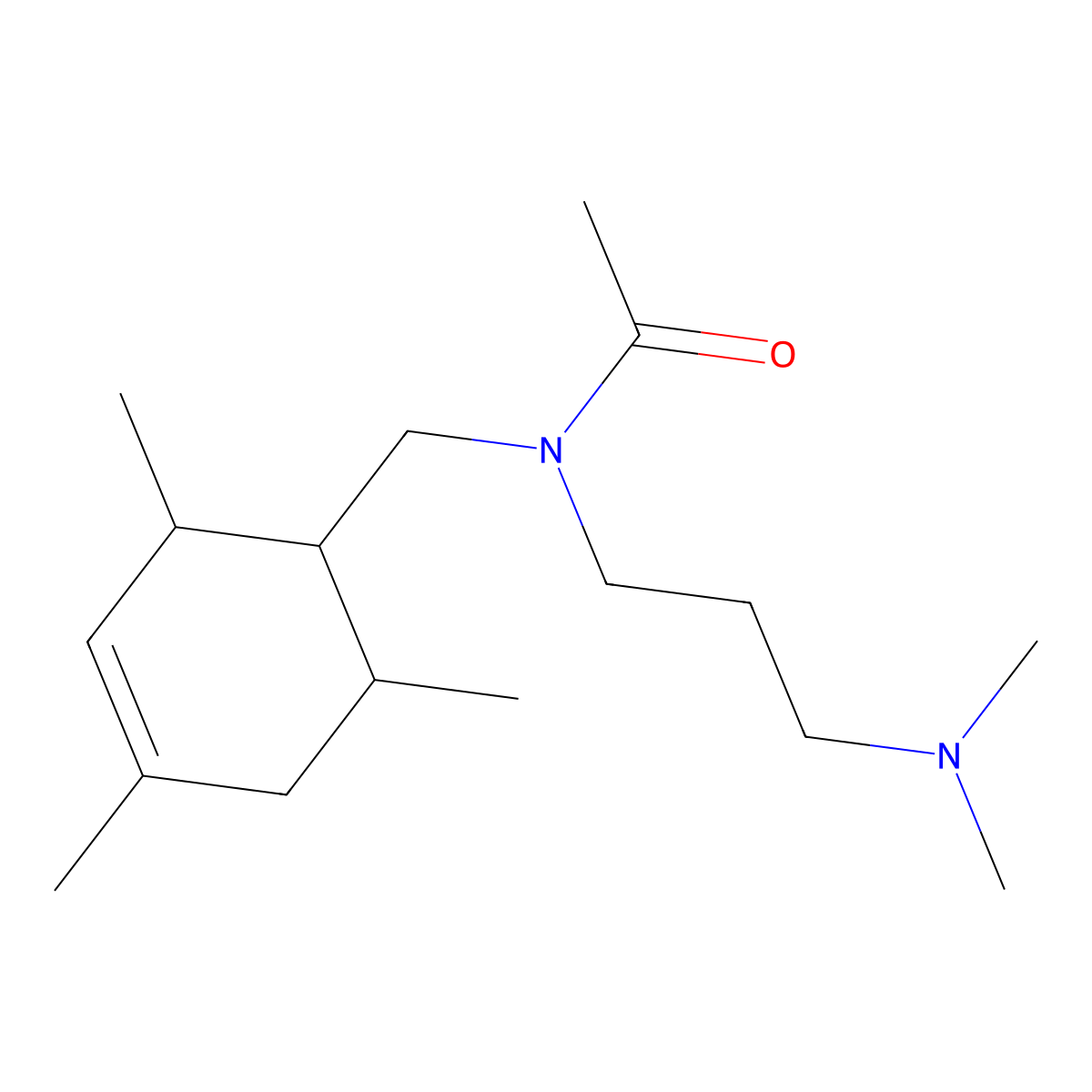 N-[3-(dimethylamino)propyl]-N-[(2,4,6-trimethylcyclohex-3-en-1-yl)methyl]acetamide molecular structure, CAS 470470-06-5