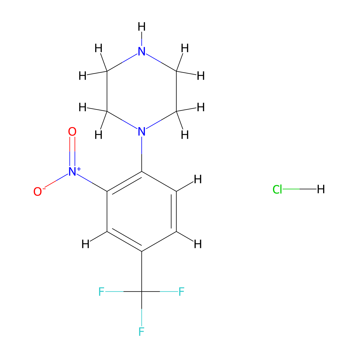 1-(2-Nitro-4-(trifluoromethyl)phenyl)piperazine hydrochloride molecular structure, CAS 470472-16-3