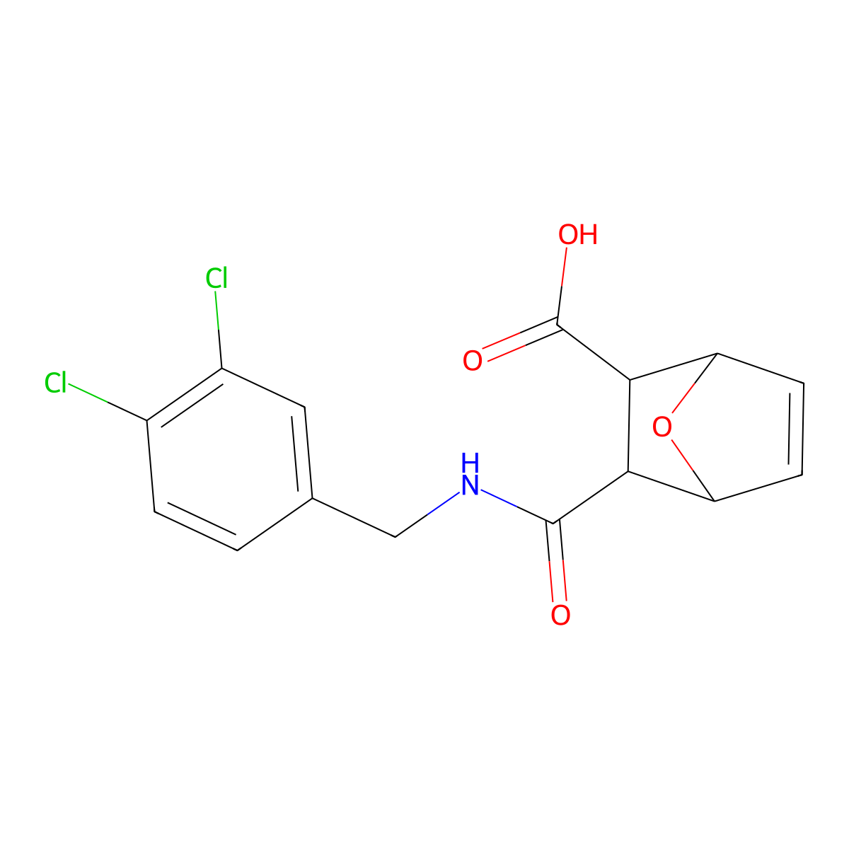 2-[(3,4-Dichlorophenyl)methylcarbamoyl]-7-oxabicyclo[2.2.1]hept-5-ene-3-carboxylic acid molecular structure, CAS 470472-52-7