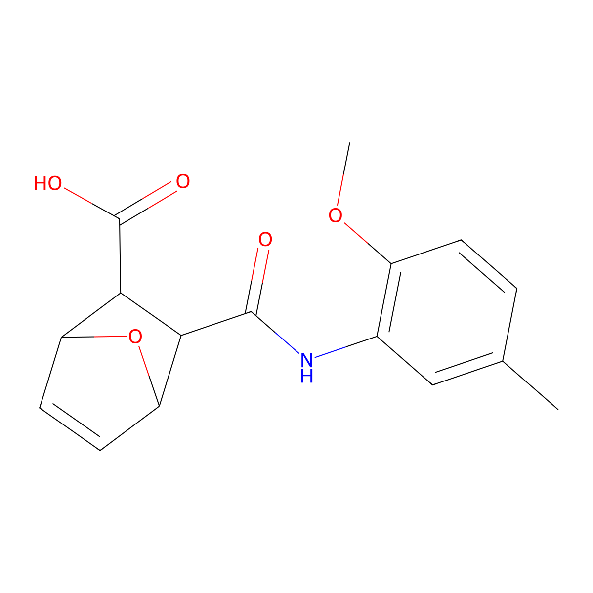 3-[(2-Methoxy-5-methylanilino)carbonyl]-7-oxabicyclo[2.2.1]hept-5-ene-2-carboxylic acid molecular structure, CAS 470472-55-0