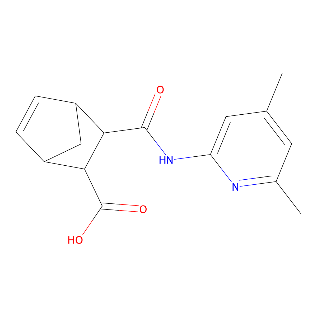 2-[(4,6-Dimethylpyridin-2-yl)carbamoyl]bicyclo[2.2.1]hept-5-ene-3-carboxylic acid molecular structure, CAS 470472-57-2