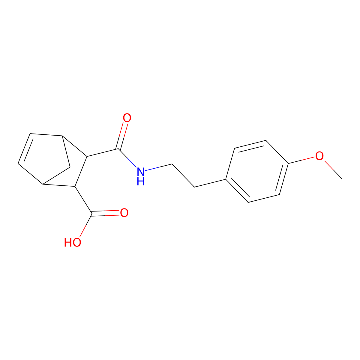 3-{[2-(4-Methoxyphenyl)ethyl]carbamoyl}bicyclo[2.2.1]hept-5-ene-2-carboxylic acid molecular structure, CAS 470472-66-3