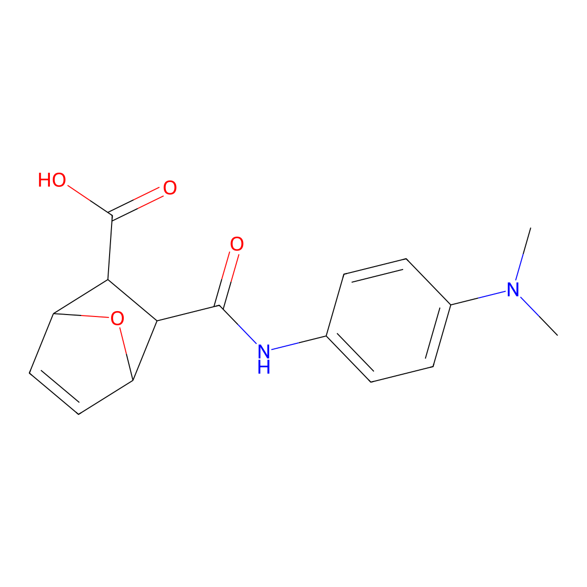 3-{[4-(Dimethylamino)phenyl]carbamoyl}-7-oxabicyclo[2.2.1]hept-5-ene-2-carboxylic acid molecular structure, CAS 470472-67-4