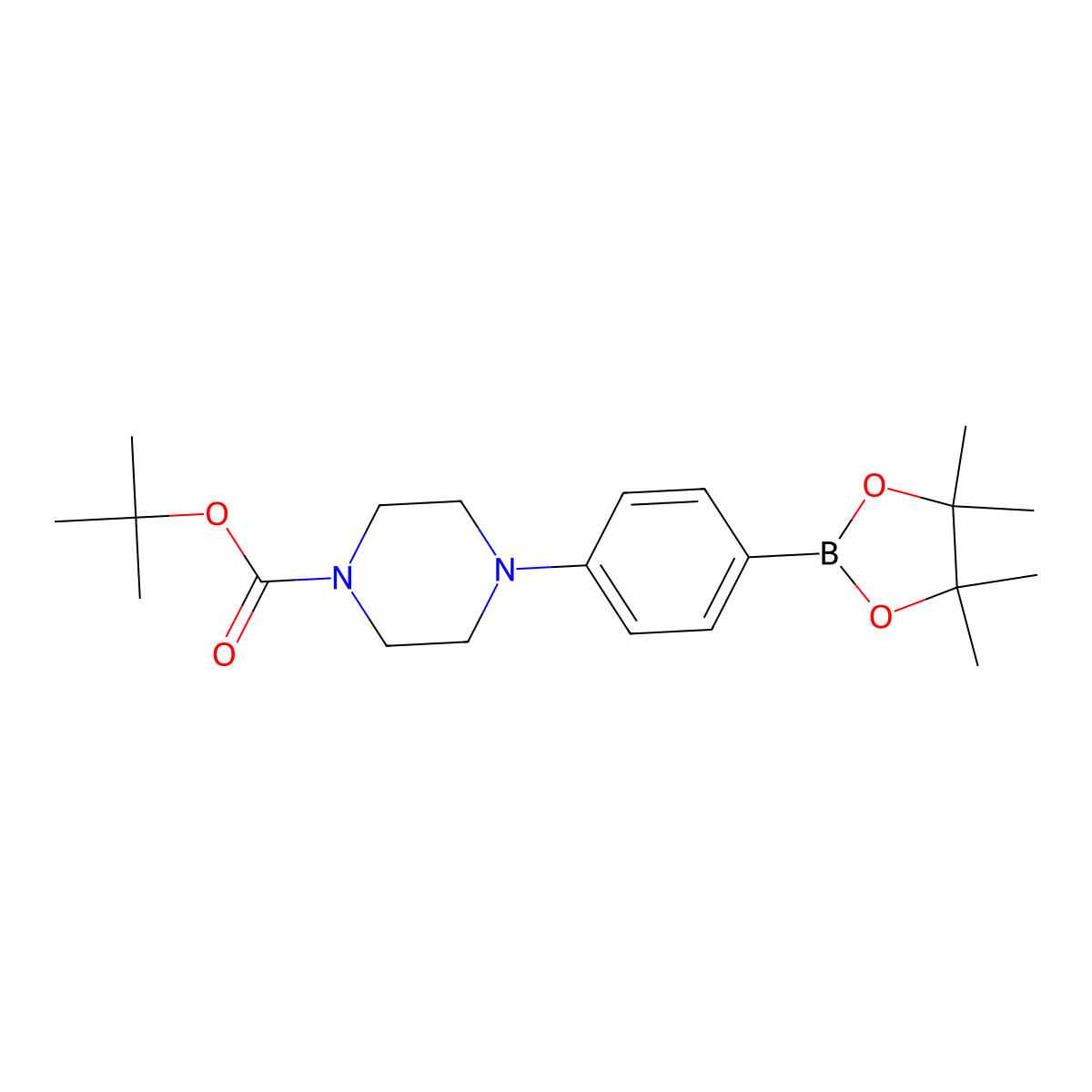 4-(4-tert-Butoxycarbonylpiperazinyl)phenylboronic acid, pinacol ester molecular structure, CAS 470478-90-1