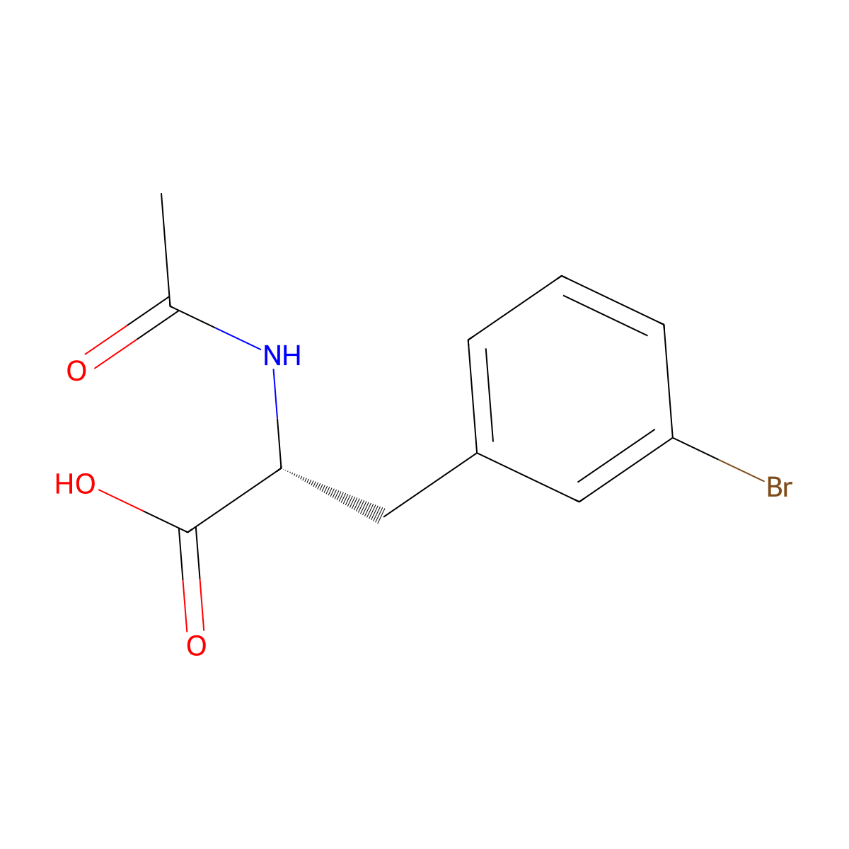 Ac-D-Phe(3-Br)-OH molecular structure, CAS 470480-36-5