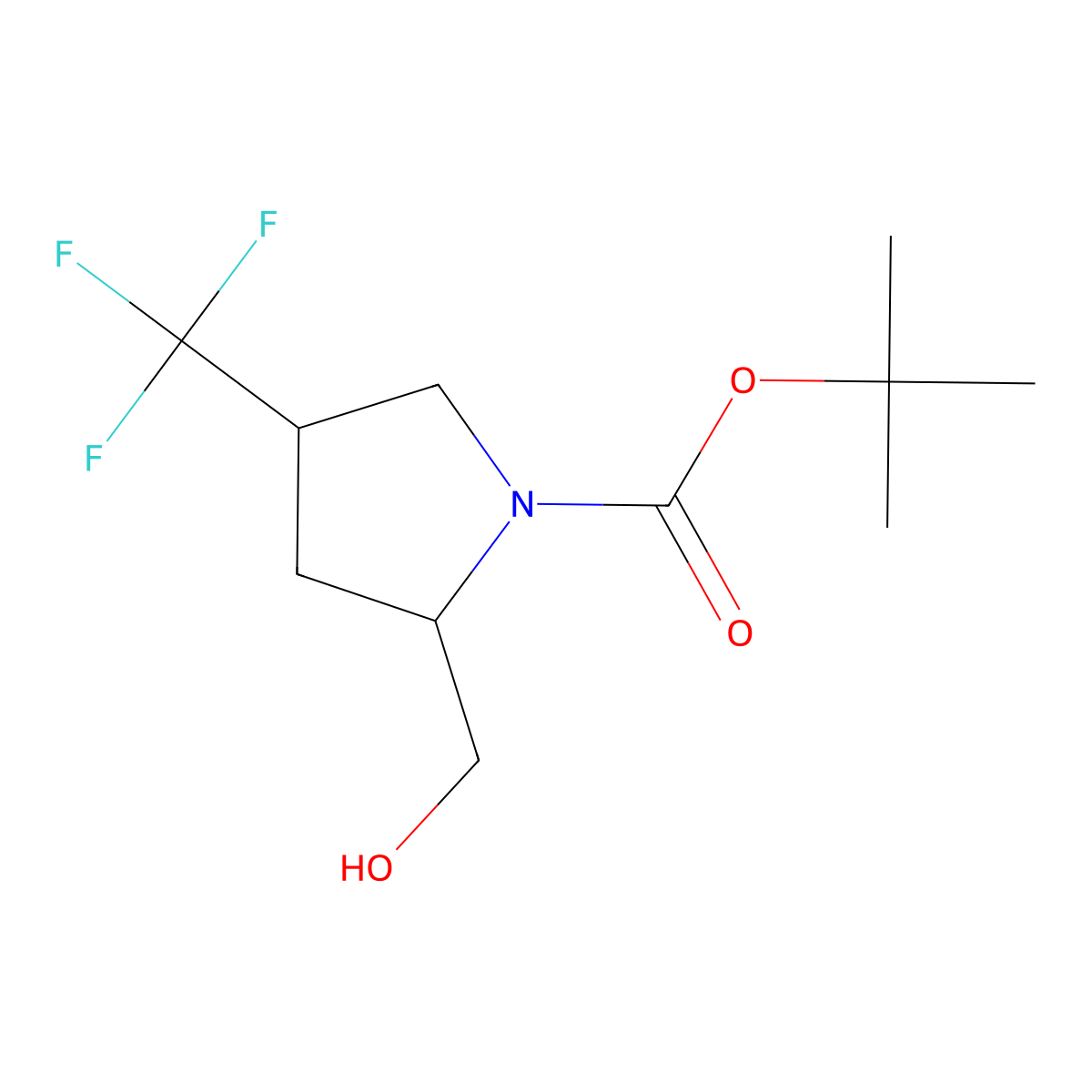 (2S,4R)-1-Boc-4-trifluoromethylpyrrolidine-2-methanol molecular structure, CAS 470482-43-0