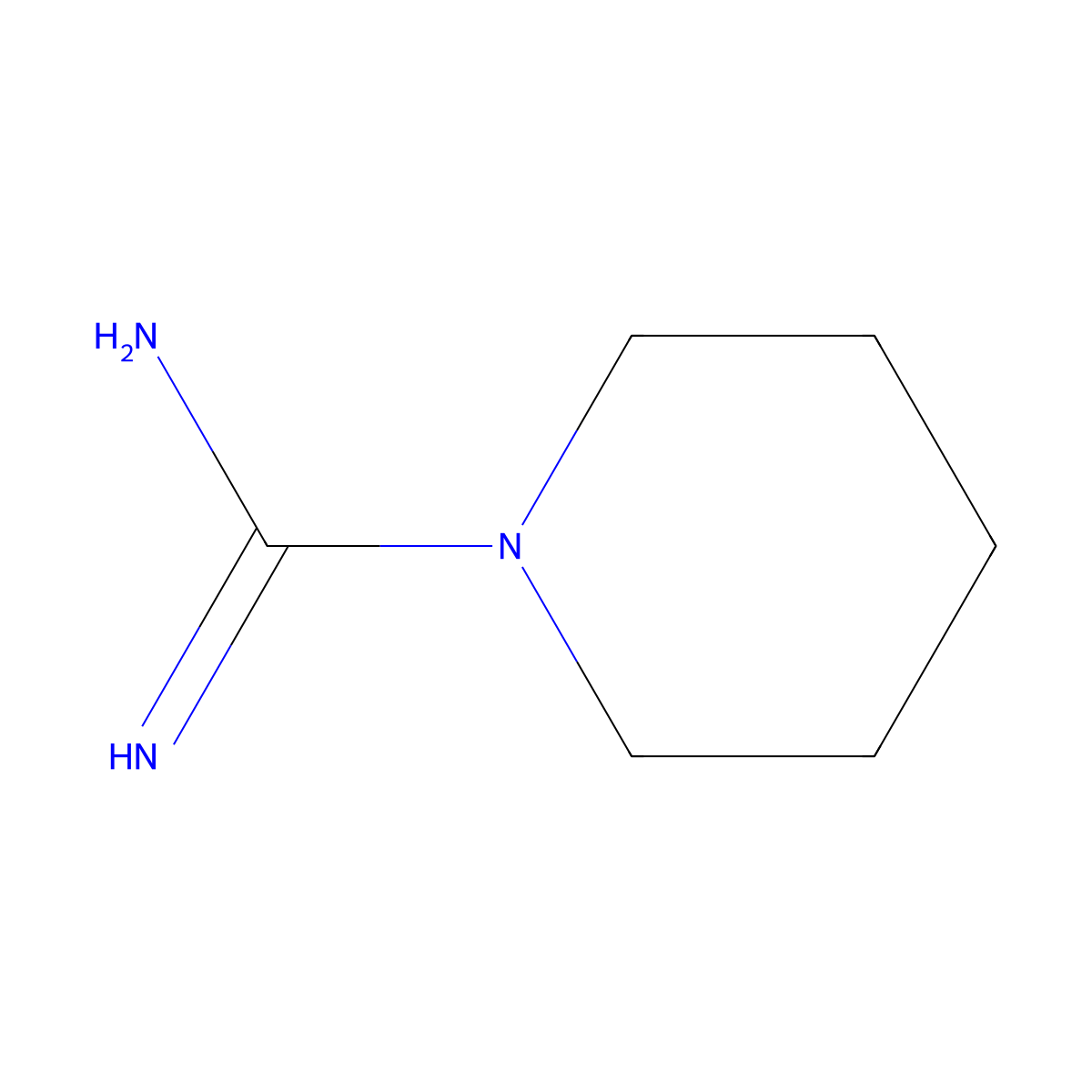 Piperidine-1-carboxamidine molecular structure, CAS 4705-39-9