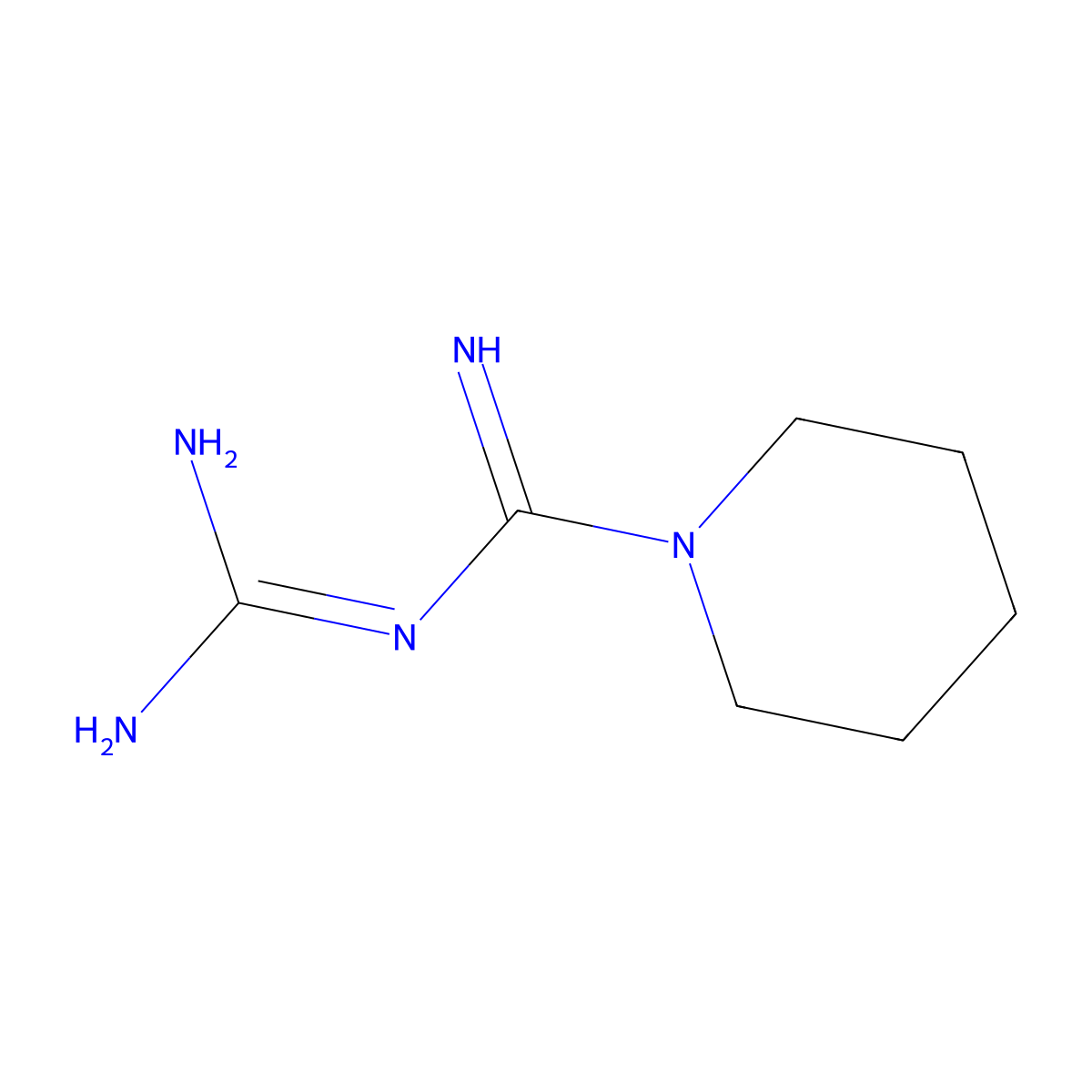 N-(imino(1-piperidinyl)methyl)guanidine molecular structure, CAS 4705-40-2