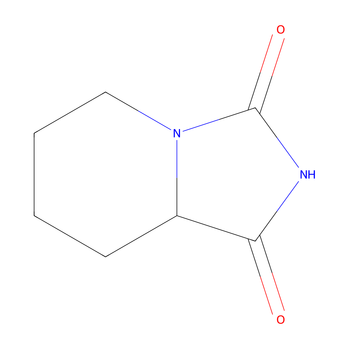 Octahydroimidazolidino(1,5-a)pyridine-1,3-dione molecular structure, CAS 4705-52-6