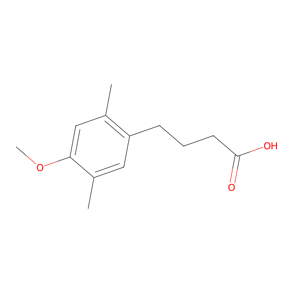 4-(4-Methoxy-2,5-dimethylphenyl)butanoic acid molecular structure, CAS 4705-97-9