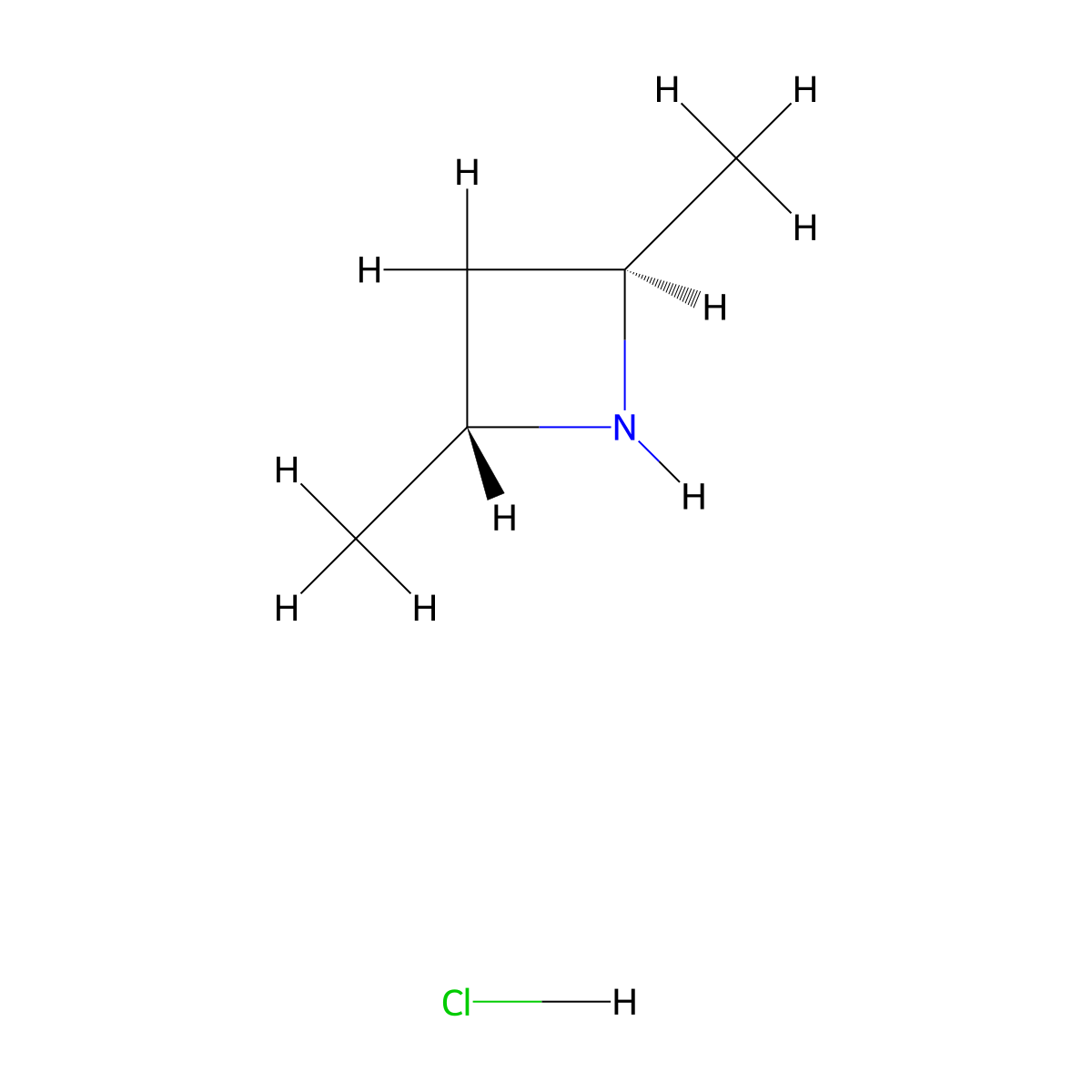 (2R,4R)-2,4-dimethylazetidine hydrochloride molecular structure, CAS 470666-34-3