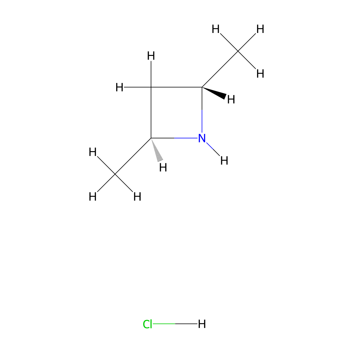 (2S,4S)-2,4-dimethylazetidine hydrochloride molecular structure, CAS 470666-35-4