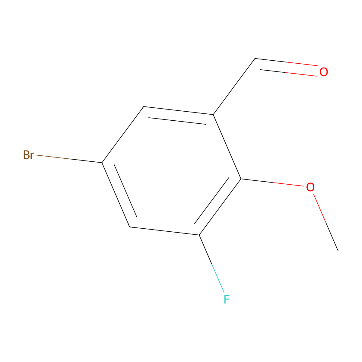 5-Bromo-3-fluoro-2-methoxybenzaldehyde molecular structure, CAS 470668-70-3