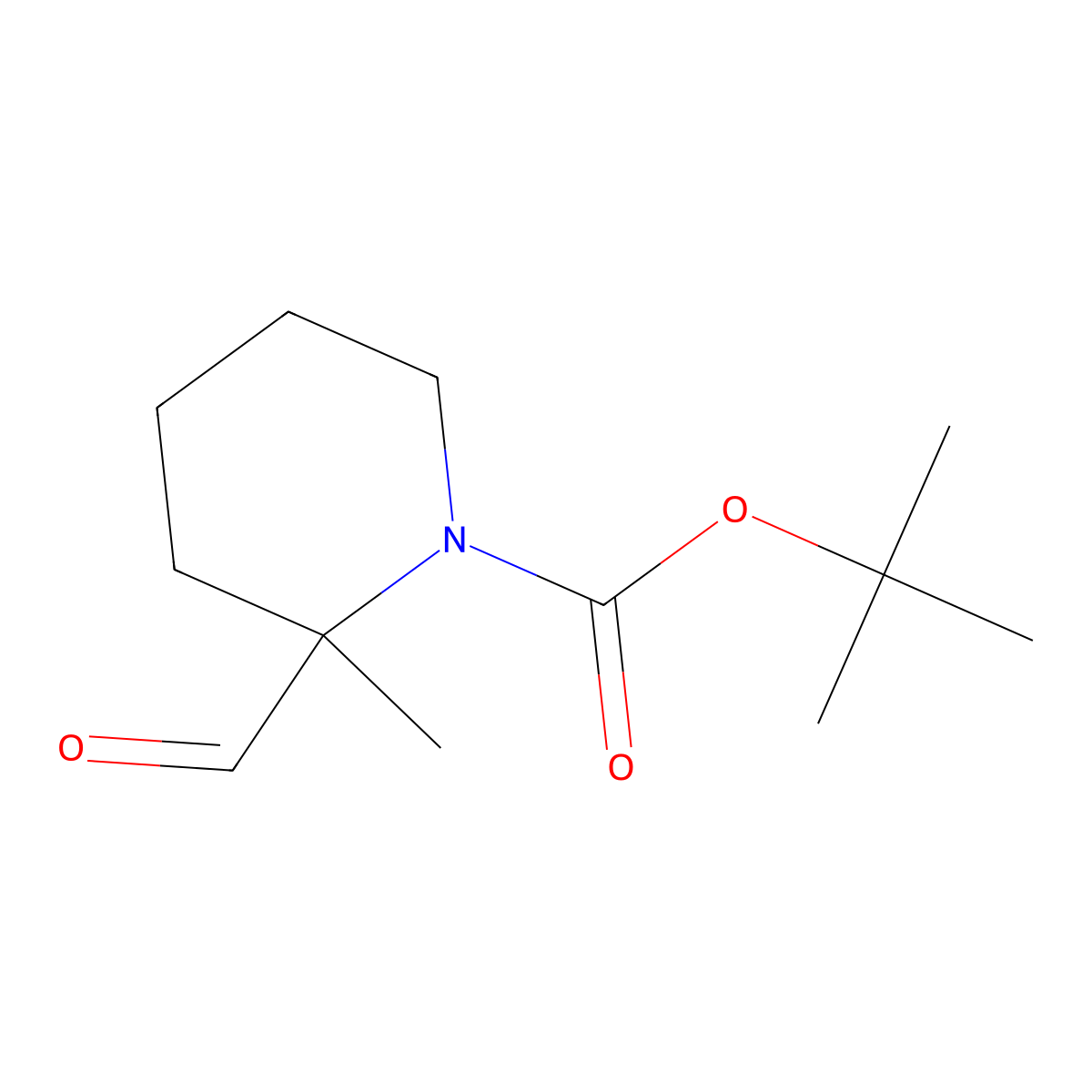 Tert-butyl 2-formyl-2-methylpiperidine-1-carboxylate molecular structure, CAS 470669-16-0